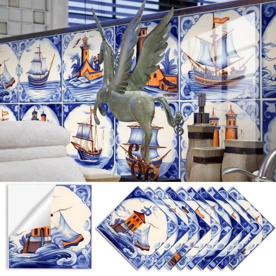 10 листов марокканских наклеек на стену винтажные самоклеящиеся водонепроницаемые ПВХ съемные для ванной комнаты