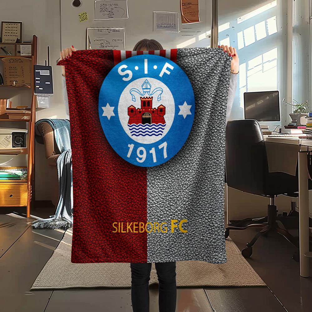 Silkeborg Sports Association Print Flannel Blanket, High quality Comfortable for All Seasons, Home Decor, Warmth and Comfort