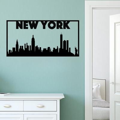 Металлическое настенное искусство с изображением горизонта Нью-Йорка | Лазерная резка металла на стену Декор Нью-Йорка Металлическое настенное искусство с изображением горизонта Нью-Йорка, лазерная резка металла