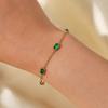 European and American new bracelets 14K gold multiple square green zircon bracelets, titanium steel fashion bracelets