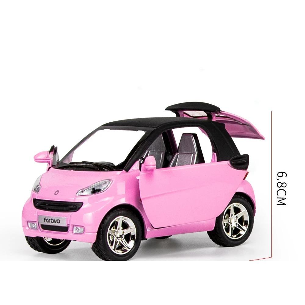 1/24 Сплавная машина Smart Fortwo Металлическая литая игрушка Модель-симулятор автомобиля Транспортные средства Коллекционное украшение Детские машины Игрушки Рождественские подарки