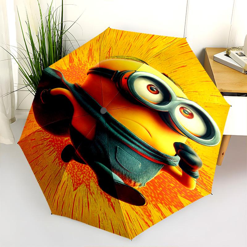 Minions Bathtub Bubbles Fun Folding Umbrella Portable 8 Paraphenoid Bones Printing Outdoor Umbrella