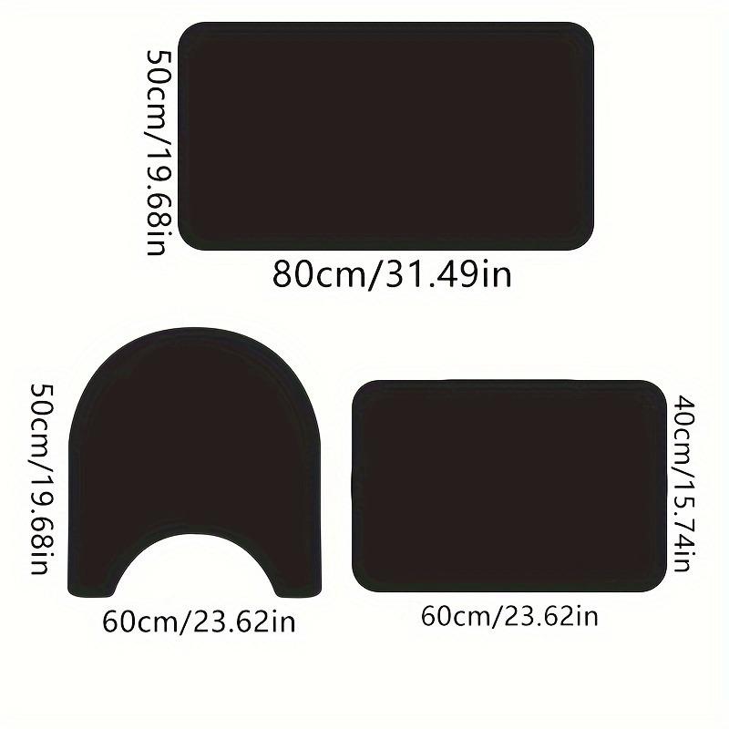 Набор простых ковриков для ванной из 3 предметов, Нескользящий, Прямоугольный коврик для ванной для кухни, прихожей, домашнего декора - Для использования в любое время года