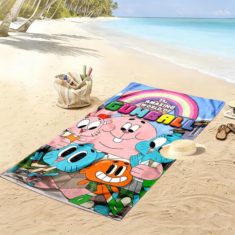 The Amazing World of Gumball Print Beach Towel, Large Soft Quick Dry Towel for Beach Camping Swimming