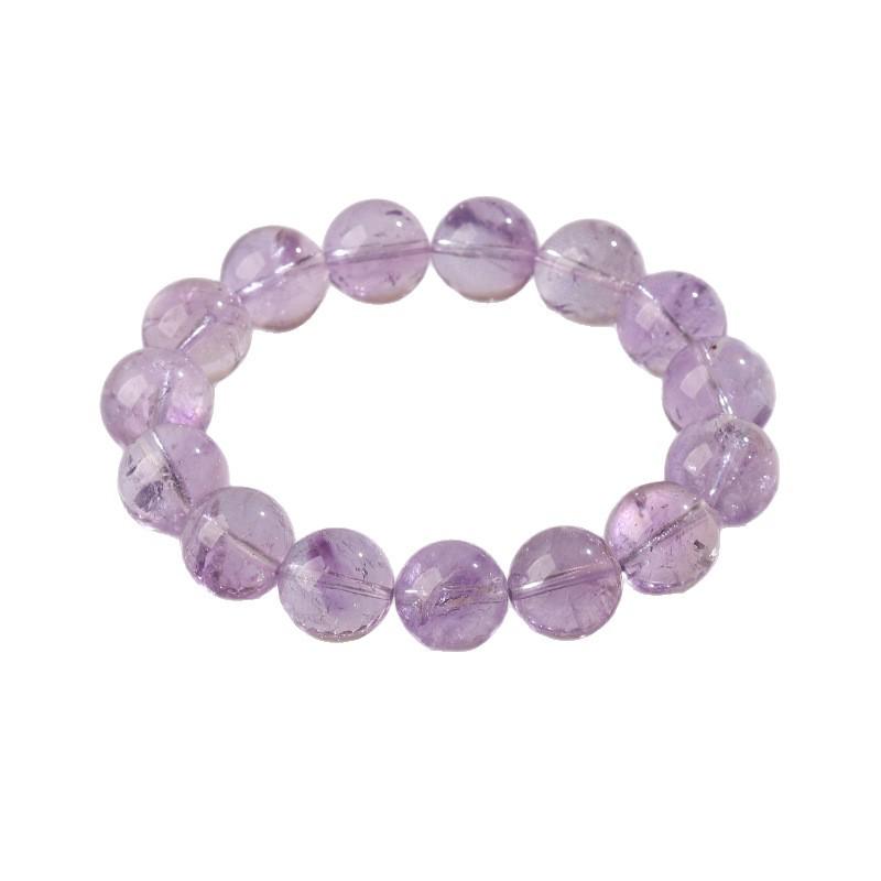 Lavender Amethyst Round Bead Bracelet - Natural Ice Fairy Design