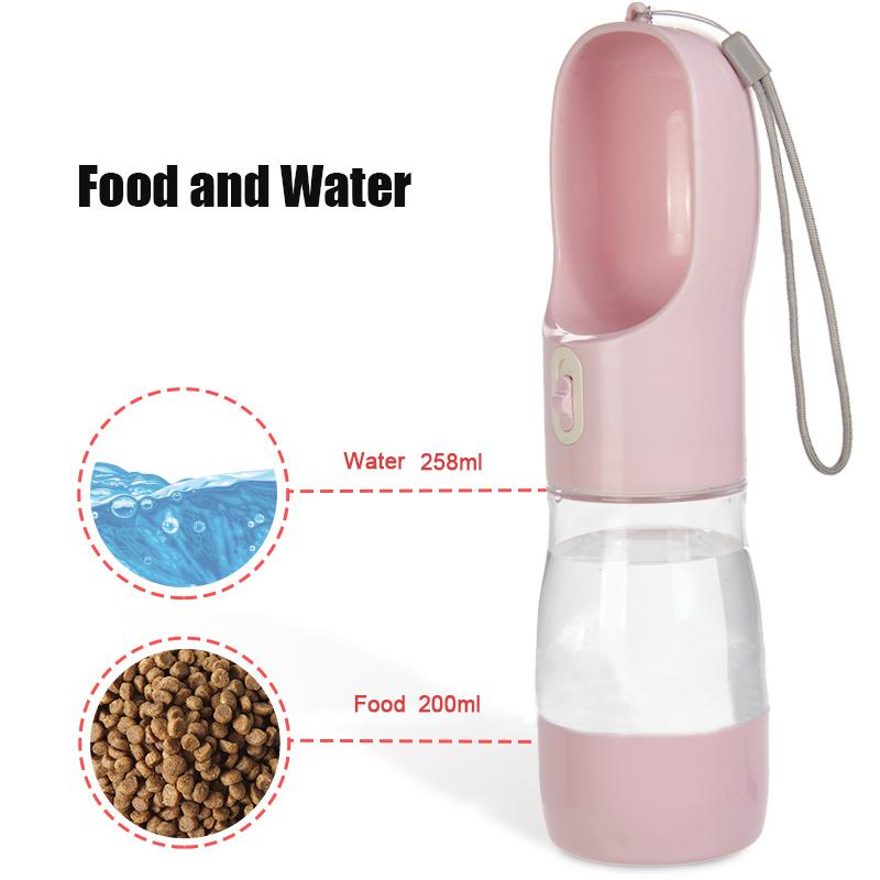 2 In 1 Pet Dog Water Bottle Cat Food Dispenser Portable Multifunctional Drinking Bowl For Small Large Dogs Travel Puppy Supplies