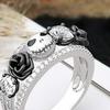 Женское готическое кольцо с черепом, черное розовое кольцо со стразами, кольцо в стиле ретро, ювелирное украшение на Хэллоуин, подарок на годовщину помолвки