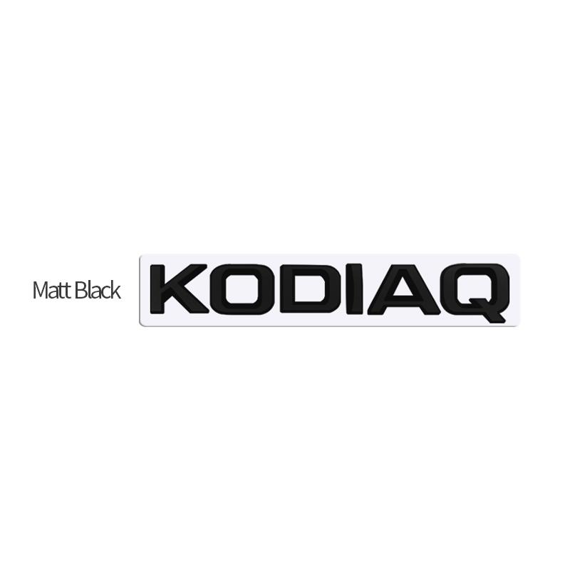 JBIW9 MetaL 3D Badge Logo Car Rear Trunk Body Sticker Letter Emblem For Skoda KODIAQ 4X4 Accessories Glossy Black Matte black