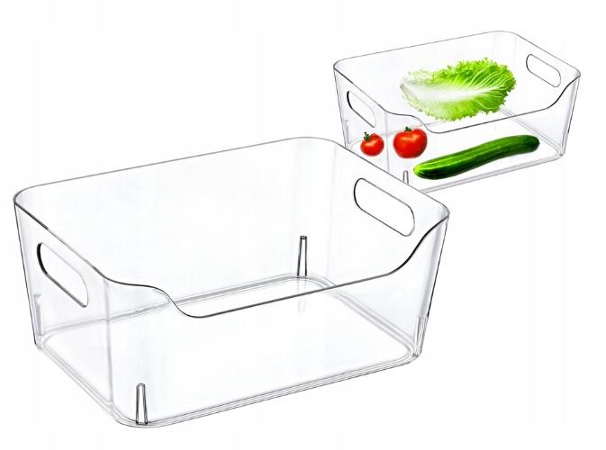 Rectangular transparent refrigerator organizer 23x16x9.5 cm