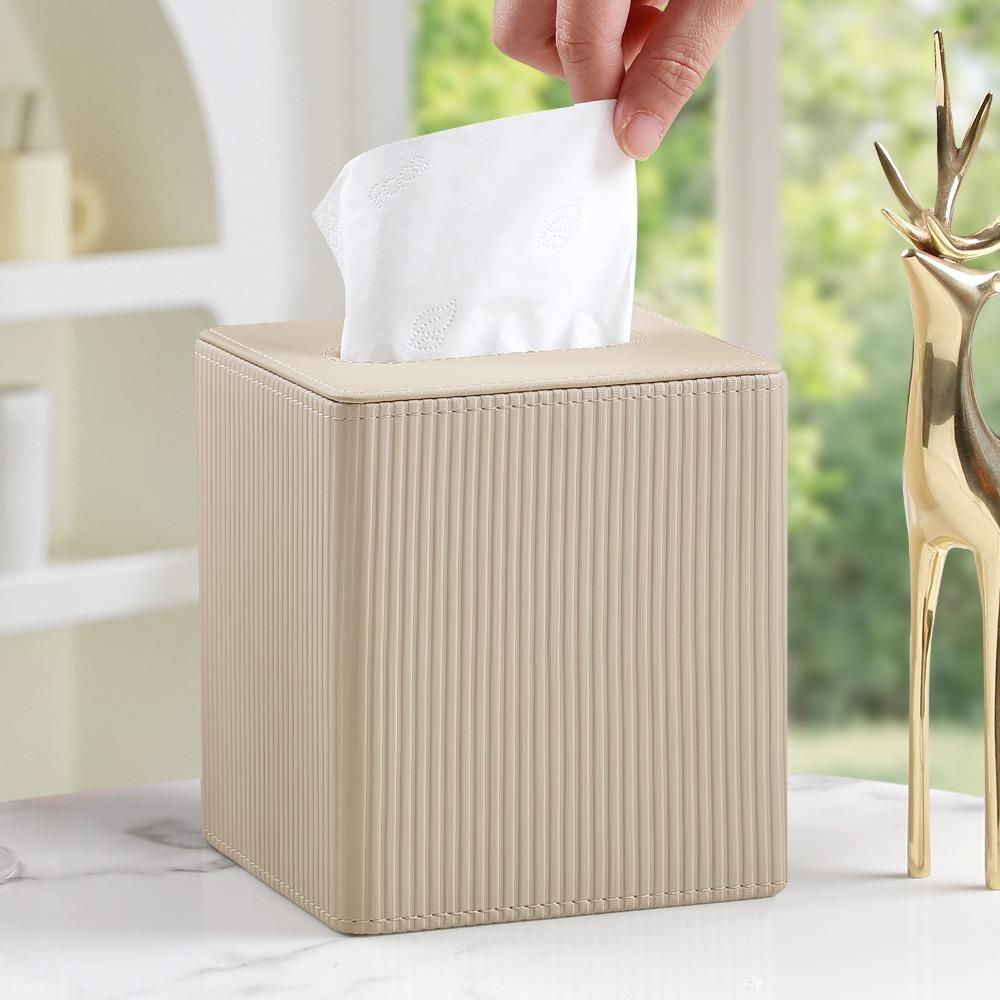 Magnetic Closure Tissue Dispenser Roman Column Stripe Car Tissue Holder Square Tissue Box Hotel