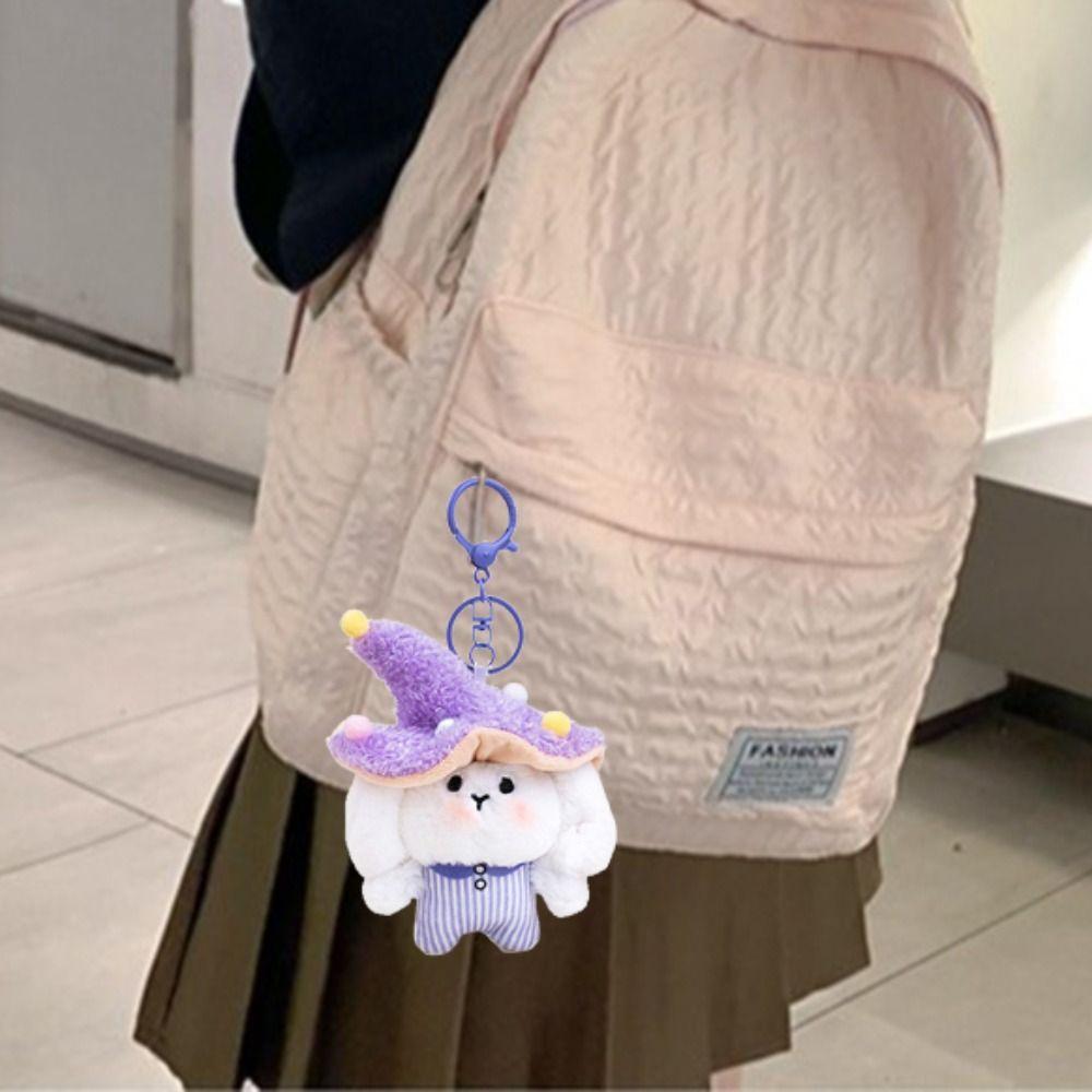 Fluffy Mushroom Bag Pendant PP Cotton Rabbit Elf Keychain Mushroom Rabbit Elf Charm Home Decor