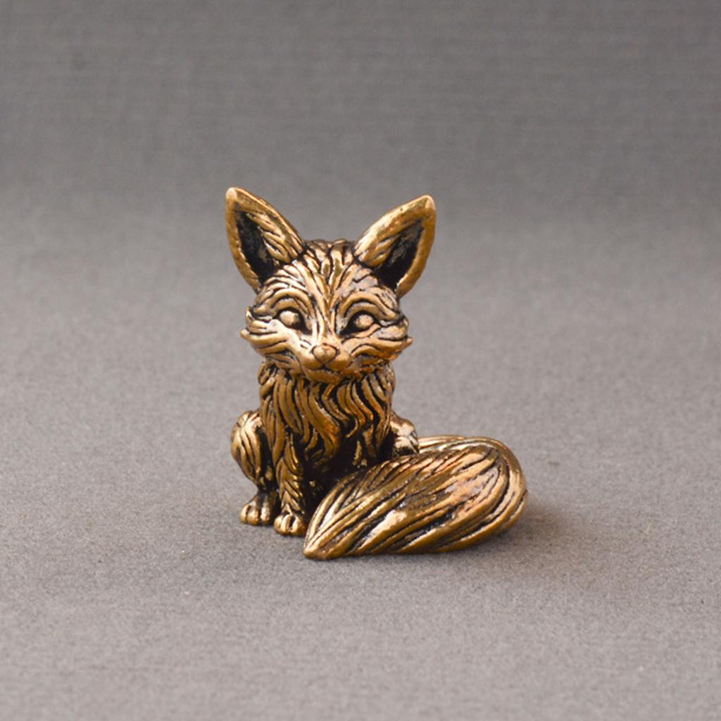 Фигурки лис Декор для дома Статуэтка лисы Креативное украшение Латунная скульптура Свадебный подарок для фотостудии