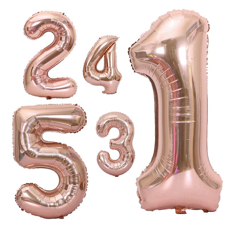40Inch Rainbow Number 0-9 Foil Balloons Happy Birthday Wedding Party Decoration Adult Colorful Helium Balloon Globos Kids Gift