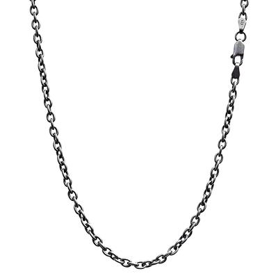 Ожерелье из дымчатой цепи Sears Azuki, серебро SV 925, ширина 45 см [Sears] 3,5 мм