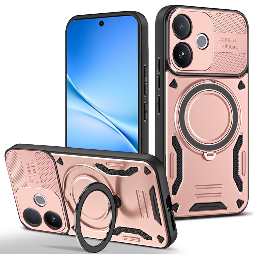 Магнитный чехол для vivo V60 Lite 4G / V60 Lite 5G Ударопрочный TPU + PC Задняя крышка телефона с подставкой