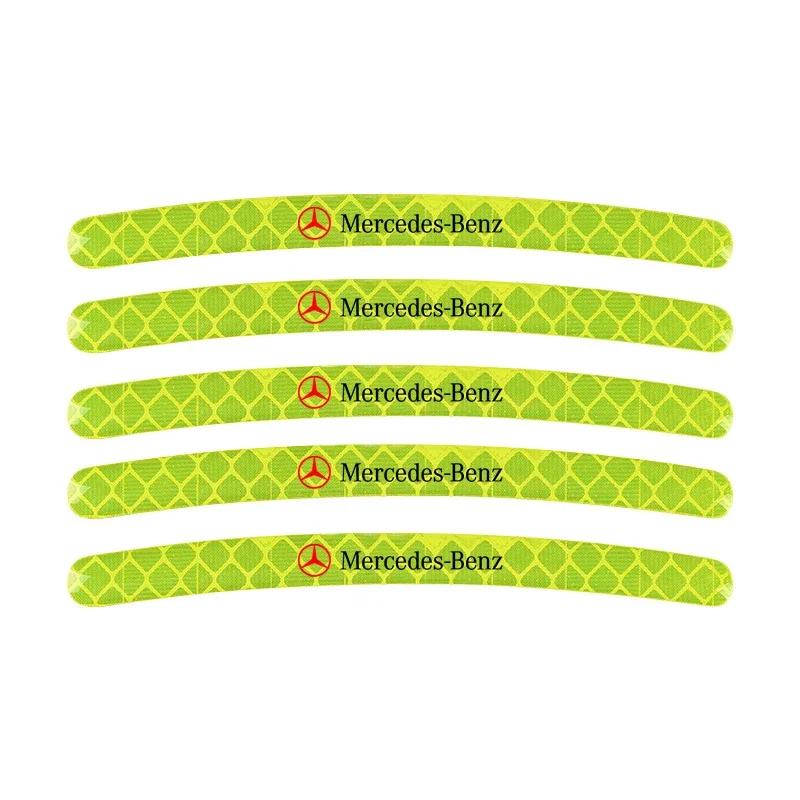 Car Sticker 20pcs Car Wheel Hub Stickers Decorative Reflective Stickers For Mercedes Benz B/C/E/S Class A Class C200L GLC GLK Ne