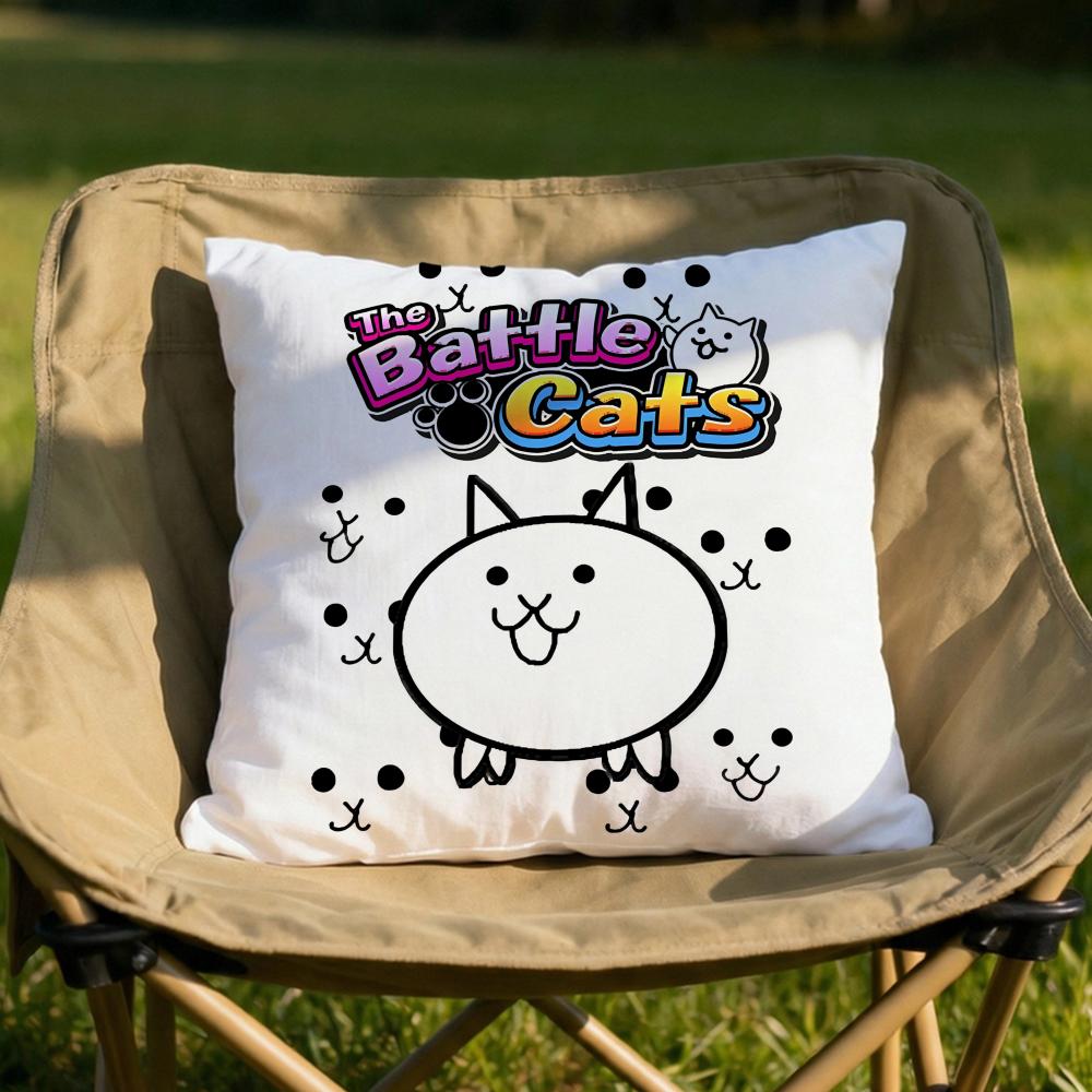 The BBattle Cats Cushion Cover Soft Reversible Durable Pillow Cover MultiScene Use for Home Car Daily Comfort