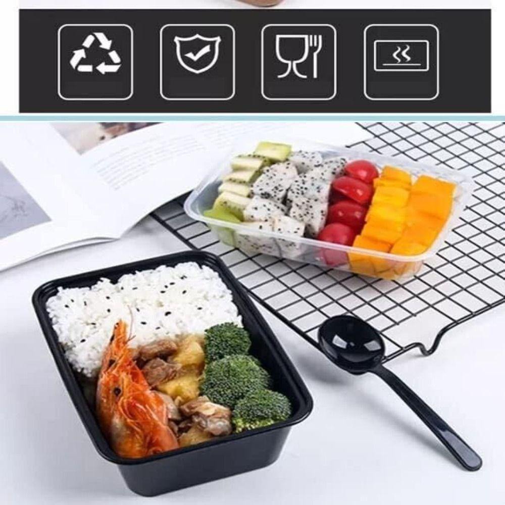 5Pcs/set Large Capacity Disposable Food Containers Plastic Lunch Box Creative Fridge Storage Boxes