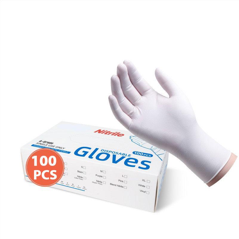 100pcs Black Nitrile Gloves Household Cleaning Kitchen Food Grade Disposable Waterproof Work Thick Silicone Dishwashing Glove