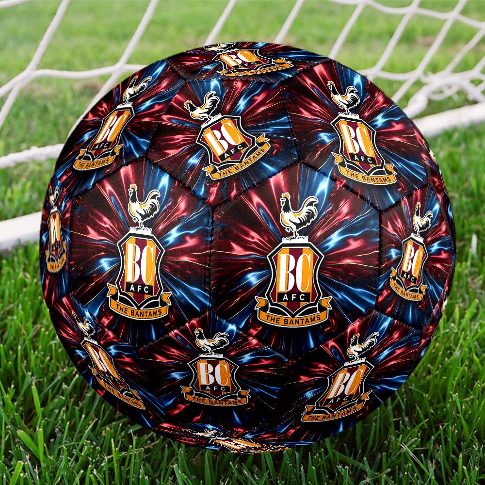 Футбольный мяч Bradford City AFC, размер 5. Стандартный мяч для матчей и тренировок. Идеальный подарок для фанатов футбола.