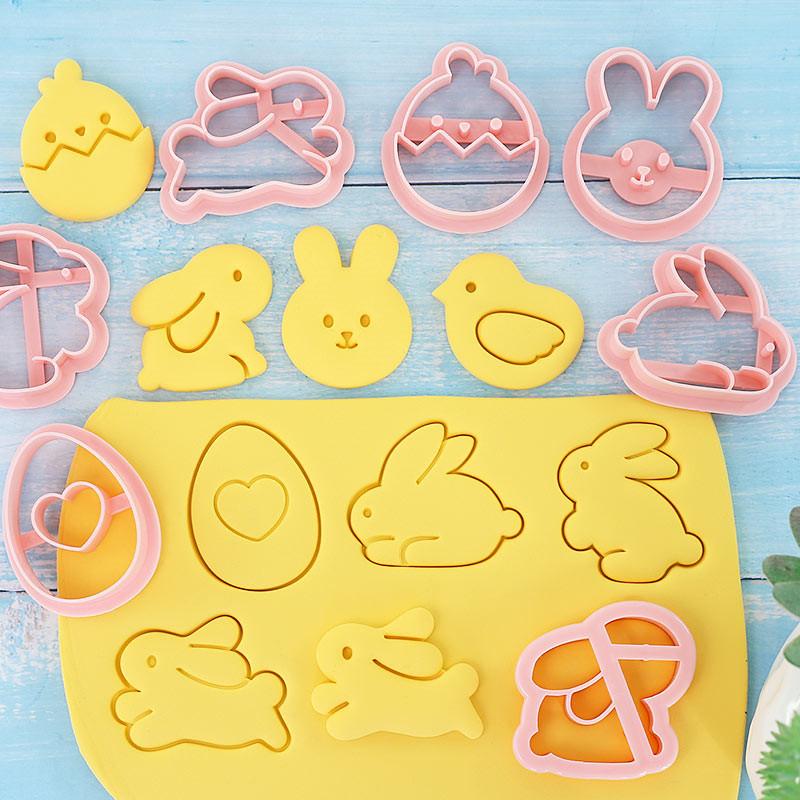 8 шт. мультяшные пасхальные кролики формы для печенья милые кролики цыплята яйца животные узоры резак для печенья инструменты для украшения торта формы для выпечки