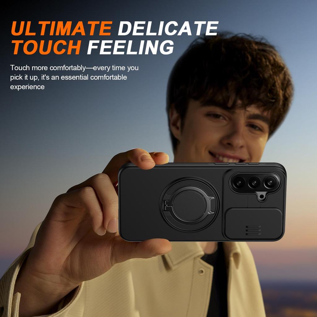 Slide Window Lens Protection Magnetic Ring Bracket Case For Samsung Galaxy A36 A56 A26 A16 Armor case