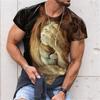 Summer Animal Wolf Print Men's T Shirt Round Neck Short Sleeve Loose Tops Casual Male Tees Oversized T Shirts 6XL