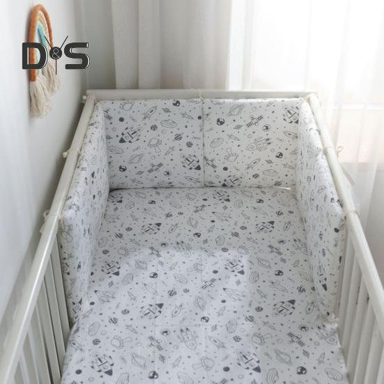 6 шт. противоударный дышащий мягкий чехол для детской кроватки, бампер для детской кроватки, регулируемая моющаяся мягкая подкладка для боковин