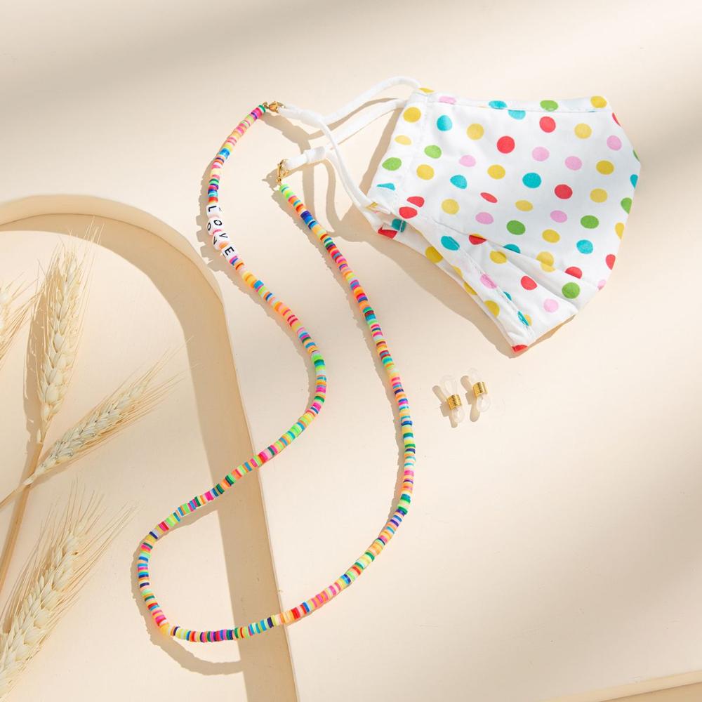 Женский Девочки Мягкая Полимерная Глина Нескользящая Цепочка для Очков Шнурок для Очков Шейный Ремешок Шнур Веревка для Солнцезащитных Очков