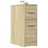 Narrow Bathroom Cabinet with Casters Sonoma Oak Wood Based Material