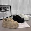 Womens Platform Sneakers With Foam Sole And Elevating Heel For Casual Daily Wear