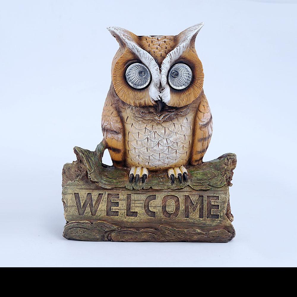 Retro Store Door Sign Hanging Welcome To Owl Decoration Courtyard Solar Lighting Landscaping Decoration Ornaments