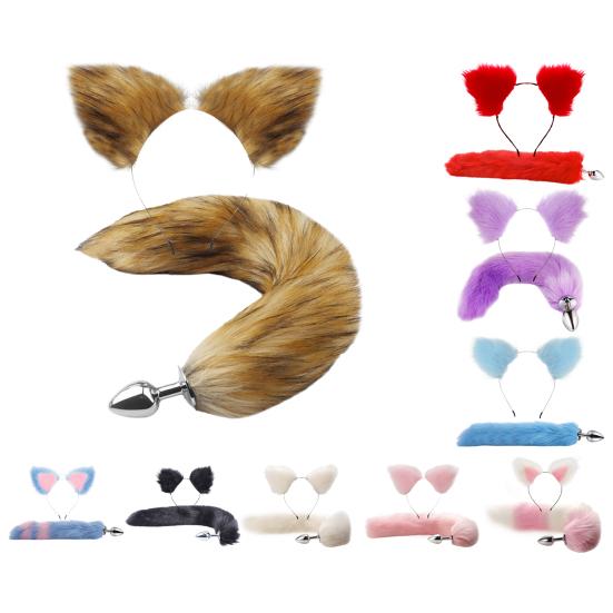 1 комплект, анальная пробка с повязкой на голову, многоцветная, снимает усталость, быстро достигает кульминации, многоразовый инструмент для ролевых игр, алюминий