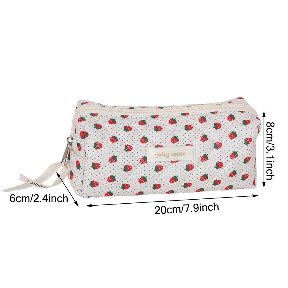 Vintage Fresh Floral Pencil Bags Korean Style Cute Multi-Functional Handbag Student Pencil Cases Stationery Supplies