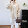 Autumn and Winter New Hooded Knitted Jacket Loose Lazy Wind Soft Waxy High-end Sweater Cardigan Women