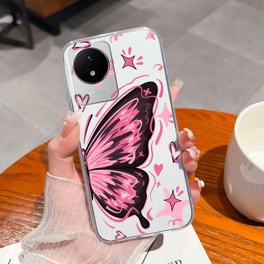 Для Vivo Y02 Y02A Y02S Y10 Y11 Y12 Y12a Y13 Y15 Y15a Y16 Y17 Y19 Прозрачный ТПУ чехол с рисунком океанического кита, противоударная задняя крышка для Vivo, силиконовый чехол для телефона