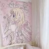 Тканевое панно Chobits Chii Angel для стены, для спальни, гостиной, общежития, милое аниме, пастельное, кавайи, эстетичный декор для дома