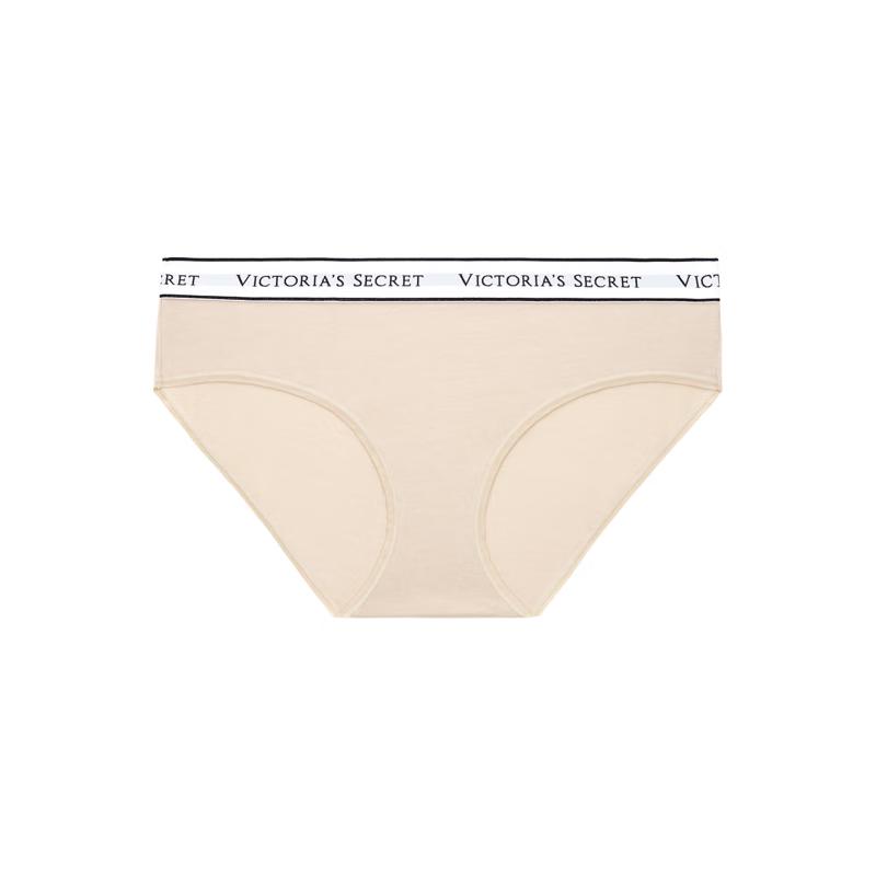 Victoria's Secret Хлопковые трусы-хипстеры с логотипом на поясе