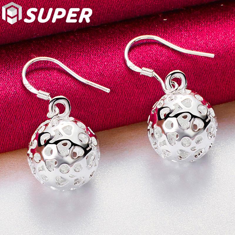 Ювелирные изделия из стерлингового серебра 925 пробы с полыми шариками в виде сердца в форме сердца