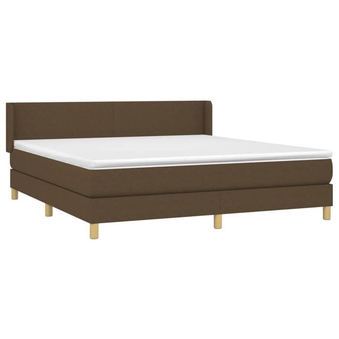 Maison Exclusive - Sommier à lattes de lit avec matelas Marron foncé 160x200 cm