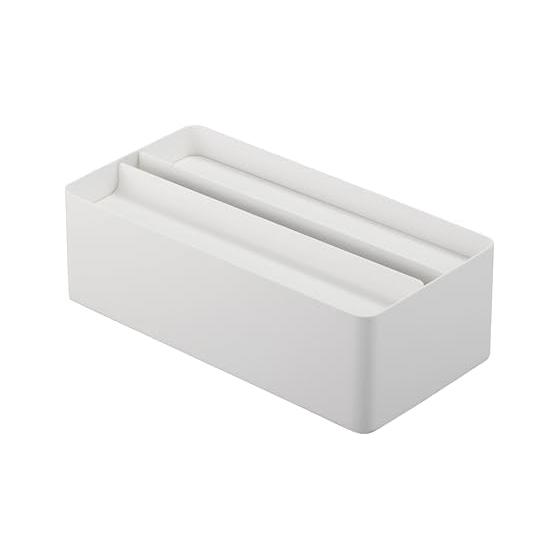 Yamazaki Jitsugyo Paper Towel Case with Lid, White, Approx. W26 x D13 x H8cm Tower Paper Towel Tissue Case 4761