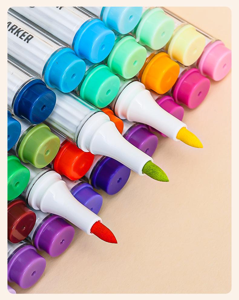 Blue Fruit M510 Soft Head Acrylic Marker Pen Set - 9 Colors for Art, Painting, and Graffiti