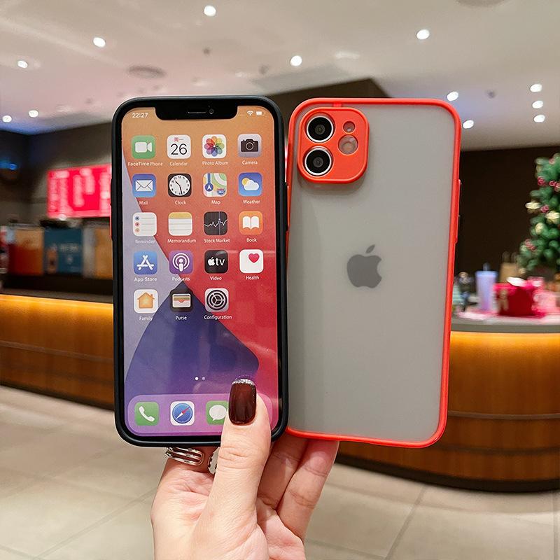 Подходит для чехла для мобильного телефона Apple 15 Чехол для мобильного телефона IPhone 13 с контрастным цветом Apple 11 Матовый 14Pro Индивидуальный чехол с ощущением кожи