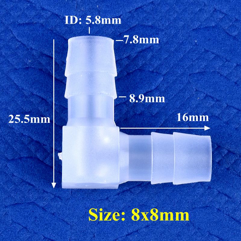 10 шт. 4~25 мм полипропиленовые угловые соединители, фитинги для аквариума, воздушный насос, аэратор, 90-градусное колено, садовое орошение, медицинские шланговые соединения