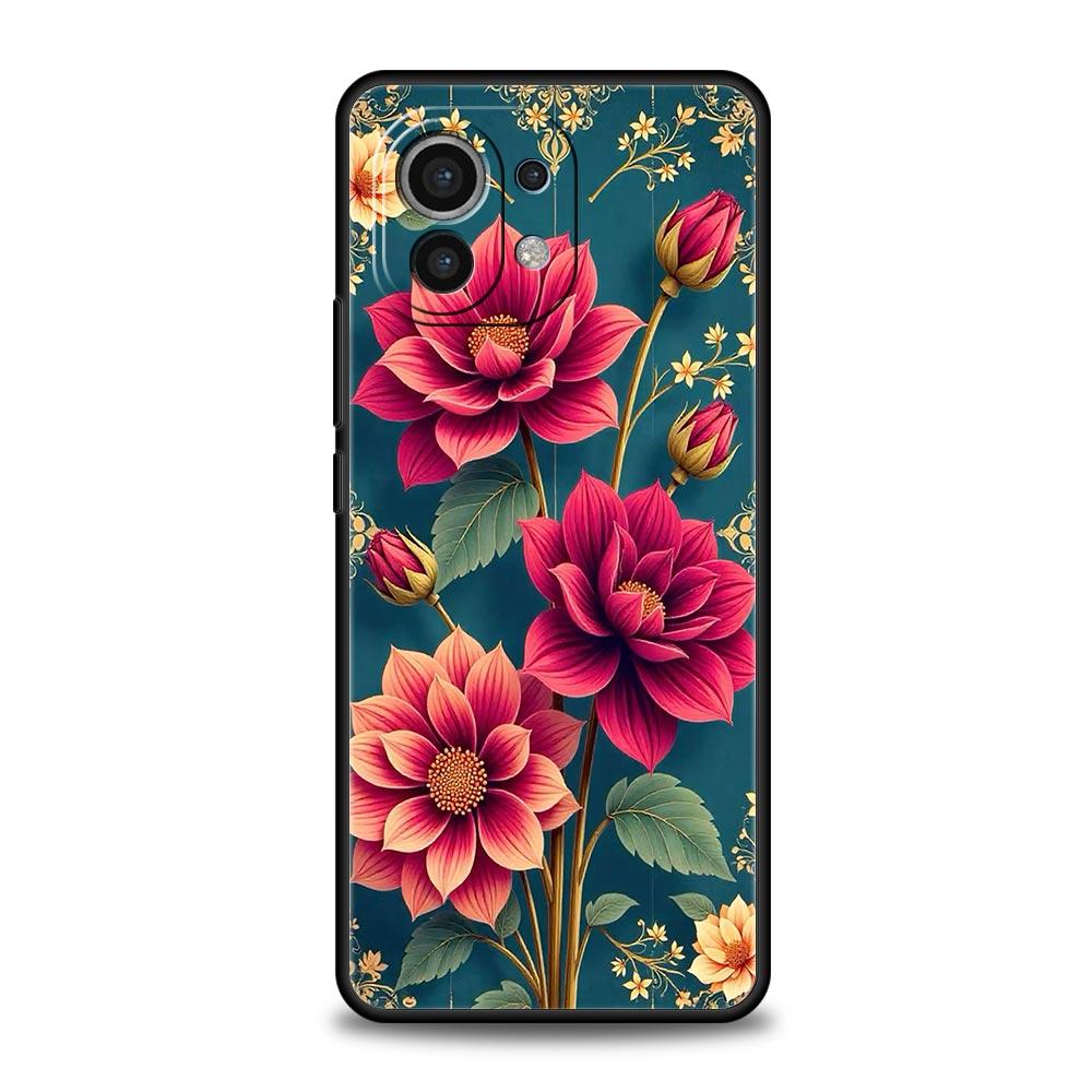 Абстрактные Растения Цветок Чехол для Телефона Cover для Xiaomi Mi 17 15 14 13 12 11 Ultra 15T 14T 13T 12T 11T Pro Lite 5G Мягкий ТПУ Чехол Сумка