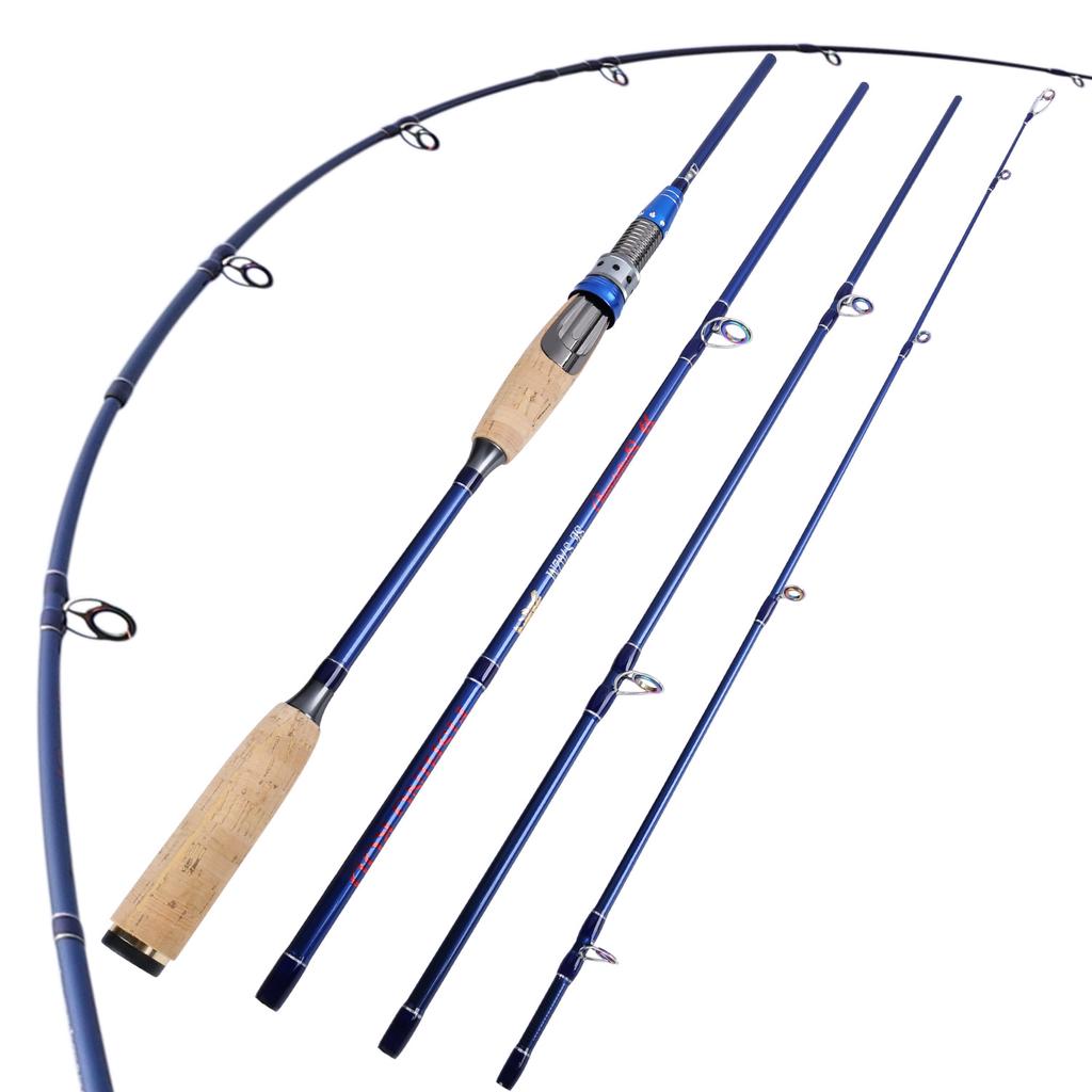 Fishing Rod 2.1m 4 Sections Casting/Spinning Fishing Rod Carbon Fiber Portable Sea Water Fishing
