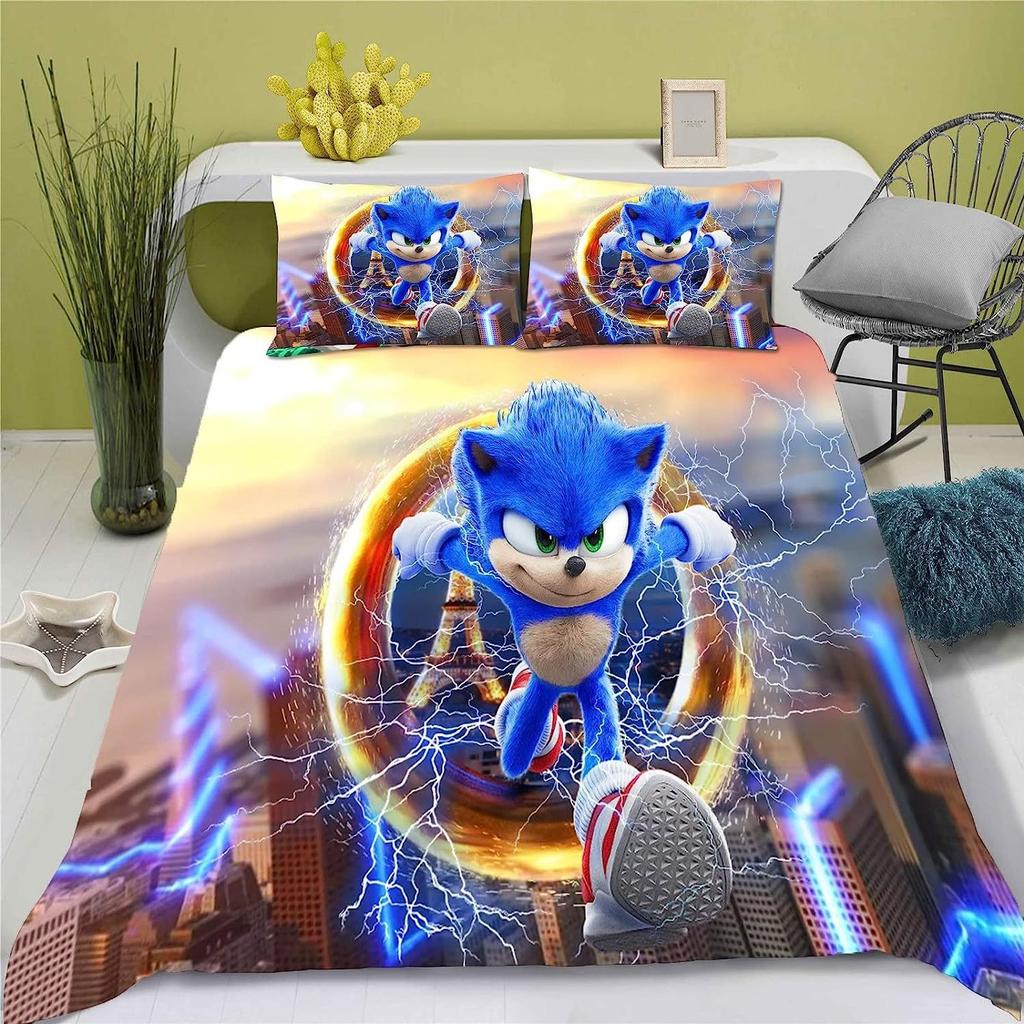 The Movie H-Hedgehog S-SonicES 3 Duvet Cover Set Soft Wash Cotton Bed 2/3pcs Summer Comfortable Student Dormitory Home Bedding