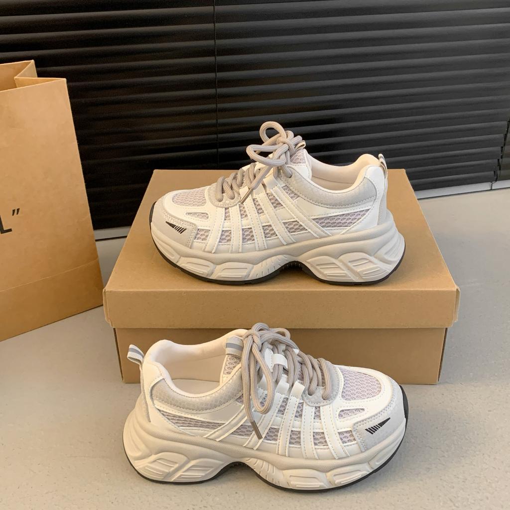 Летние Новые Женские Повседневные Спортивные Кроссовки на Толстой Подошве Сетчатые Дышащие Кроссовки Женская Обувь Женские Кроссовки для Женщин Баскетбольные Кроссовки