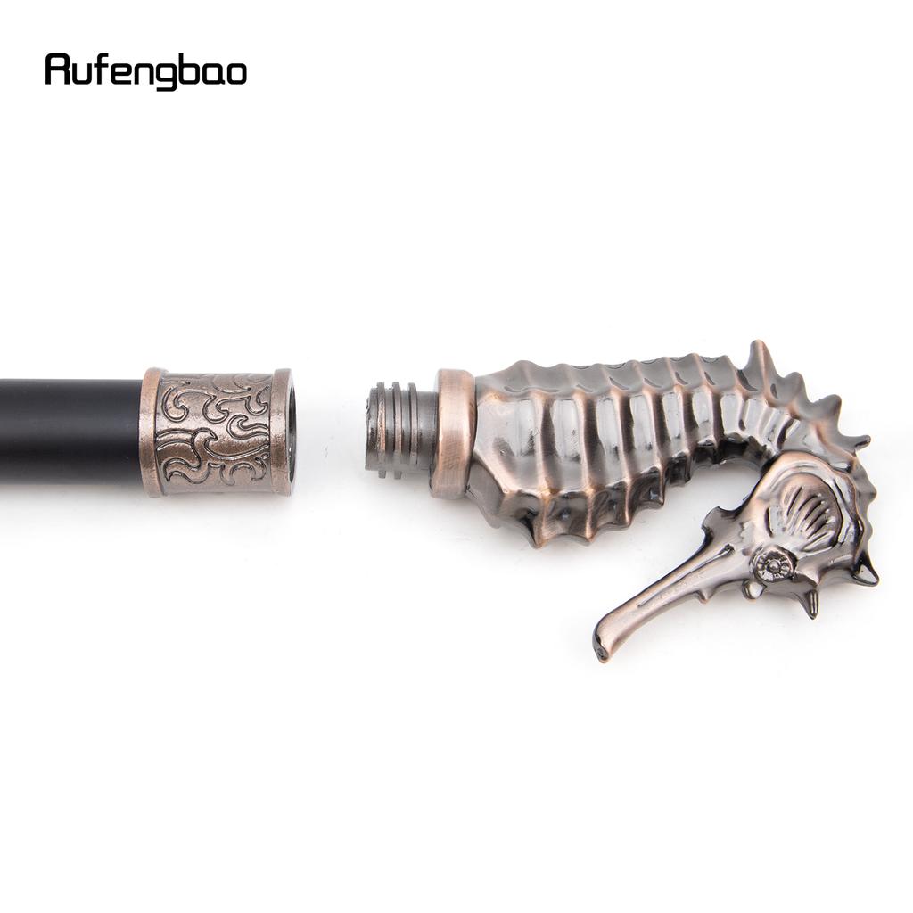 Трость для ходьбы из красной меди с изображением морского конька гиппокампа, модная декоративная палка для джентльмена, элегантная набалдашник для трости для косплея, посох 93 см