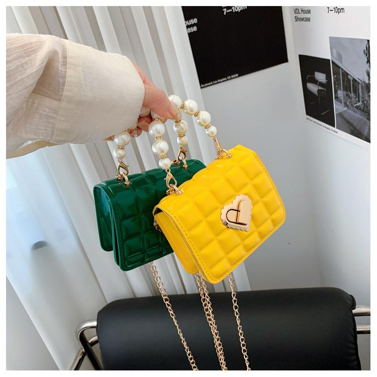 Elegant pearl handbag for women, chain small square bag, cute and fresh, shoulder bag, crossbody bag
